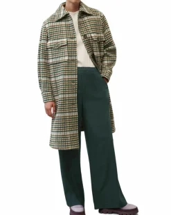 Manteau en Laine mélangée à carreaux multicolore