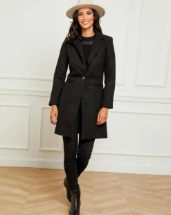 Manteau en Laine mélangée Bérénice noir