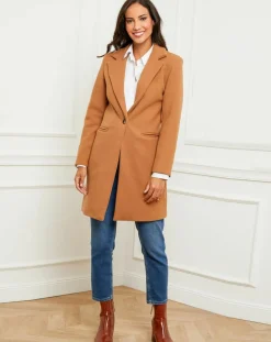 Manteau en Laine mélangée Bérénice camel