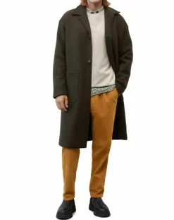 Manteau en Laine mélangée bouillie marron