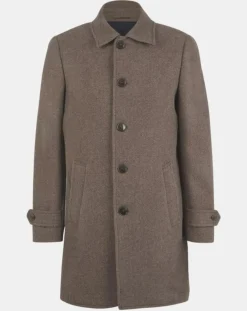 Manteau en Laine mélangée Chevron beige foncé