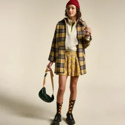 Manteau en Laine mélangée Castor tartan jaune