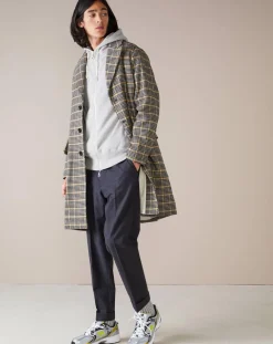 Manteau en Laine mélangée Coop à carreaux noir/jaune