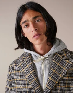 Manteau en Laine mélangée Coop à carreaux noir/jaune