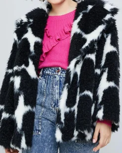 Manteau en Laine mélangée Fatma noir/blanc