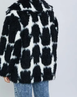 Manteau en Laine mélangée Fatma noir/blanc