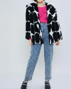 Manteau en Laine mélangée Fatma noir/blanc