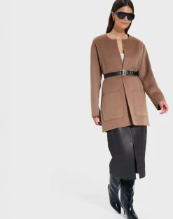 Manteau en Laine mélangée Manoa camel