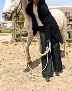 Manteau en Laine mélangée Mirav noir