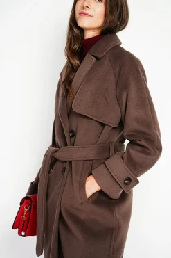 Manteau en Laine mélangée marron
