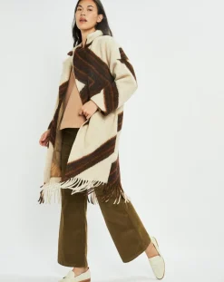 Manteau en Laine mélangée Nil café/beige