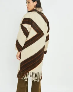 Manteau en Laine mélangée Nil café/beige