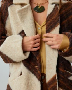 Manteau en Laine mélangée Nil café/beige