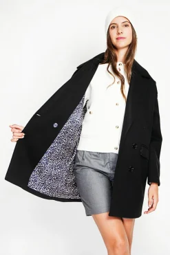 Manteau en Laine mélangée noir