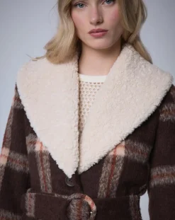 Manteau en Laine mélangée Pilou Tartan unique