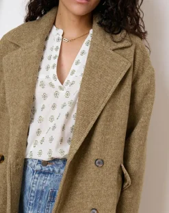 Manteau en Laine mélangée Travis kaki