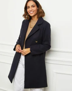 Manteau en Laine mélangée Zoe marine