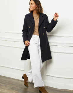 Manteau en Laine mélangée Zoe marine