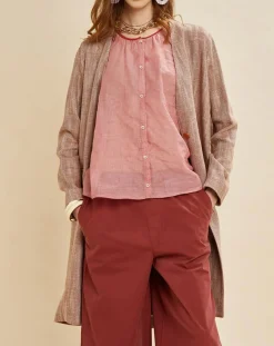 Manteau en Lin mélangé Martini terre/écru