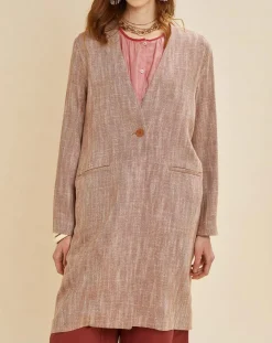 Manteau en Lin mélangé Martini terre/écru