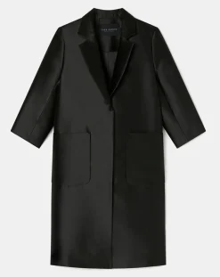 Manteau en satin Martin noir