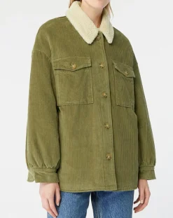 Manteau en Velours côtelé Lucky kaki