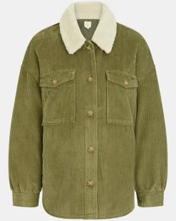 Manteau en Velours côtelé Lucky kaki