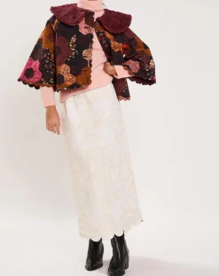 Manteau fourré Médiéval Patchwork imprimé multicolore