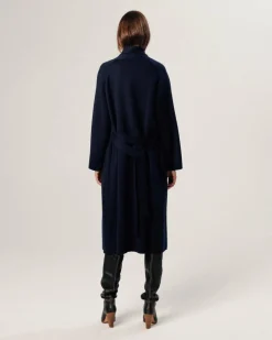 Manteau Élise long bleu nuit
