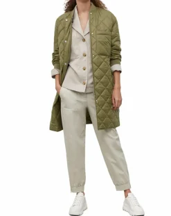 Manteau long matelassé kaki