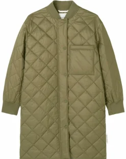 Manteau long matelassé kaki