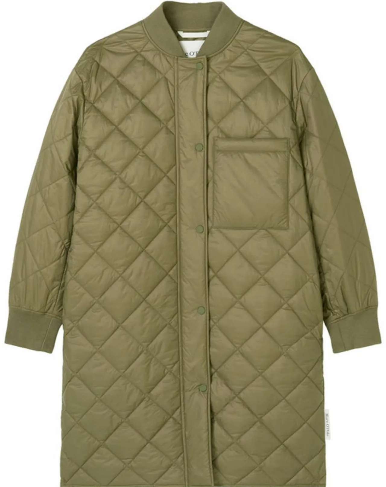 Manteau long matelassé kaki