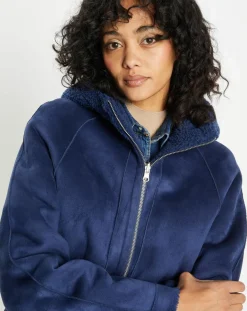 Manteau réversible en Fausse Fourrure Avi Mont indigo