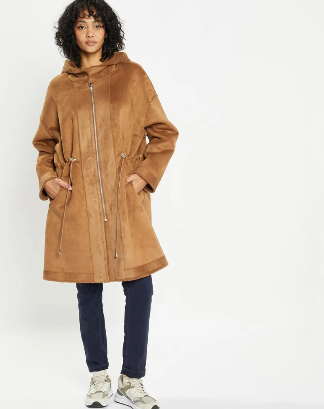 Manteau réversible en Fausse Fourrure Happy toffee