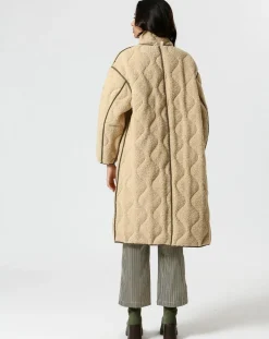 Manteau réversible Marie kaki/beige