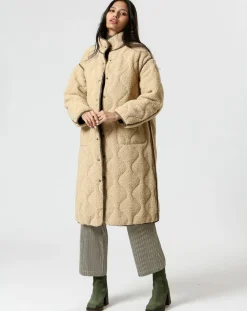 Manteau réversible Marie kaki/beige