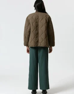 Manteau réversible Virginie kaki/beige