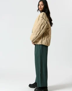 Manteau réversible Virginie kaki/beige