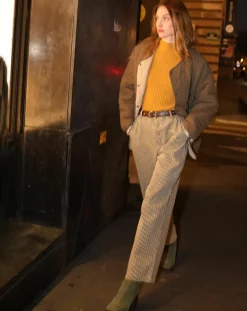 Manteau réversible Virginie kaki/beige