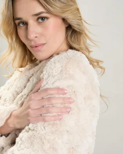 Manteau Vani fausse fourrure beige