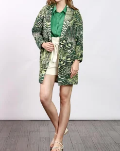 Manteau Victoria à motifs vert