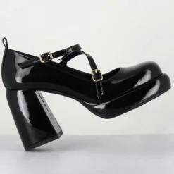Mary Jane en Cuir abra noires - Talon : 9.5cm
