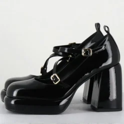 Mary Jane en Cuir abra noires - Talon : 9.5cm