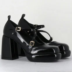 Mary Jane en Cuir abra noires - Talon : 9.5cm