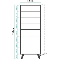 Meuble à chaussure Filinta chêne - 50x135x38 cm