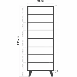 Meuble à chaussures Filinta multicolore - 50x128x38 cm