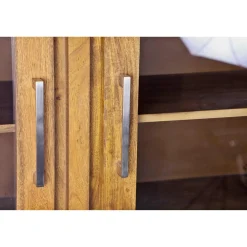 Meuble haut structure inox Acacia Stainless III Marron - 140x45x160 cm