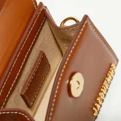 Micro sac à main en Cuir Le Chiquito marron - 12x9 cm