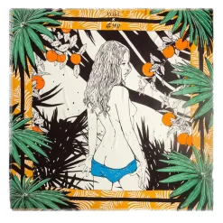 Mini Foulard Palmlady_Mini safran - 54x54 cm