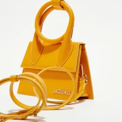 Mini sac à main en Cuir Le Chiquito Noeud orange - 18x13.5 cm